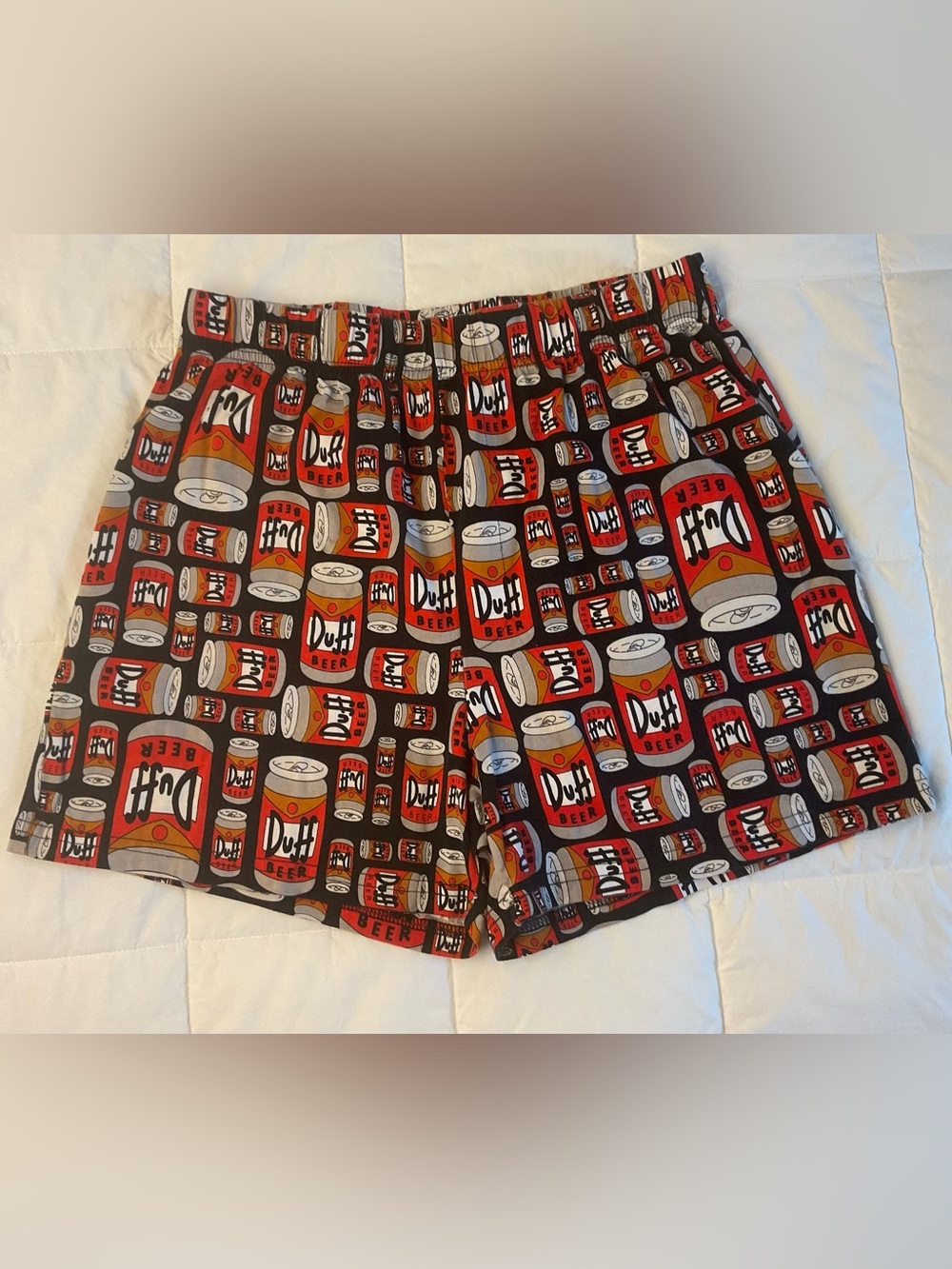 Universal Studios The Simpson’s Duff Beer Can Adult Lounge Shorts Size Small